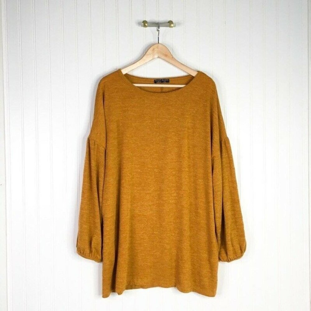 Shop Basic Womens Tunic Sweater Yellow Marled Stre
